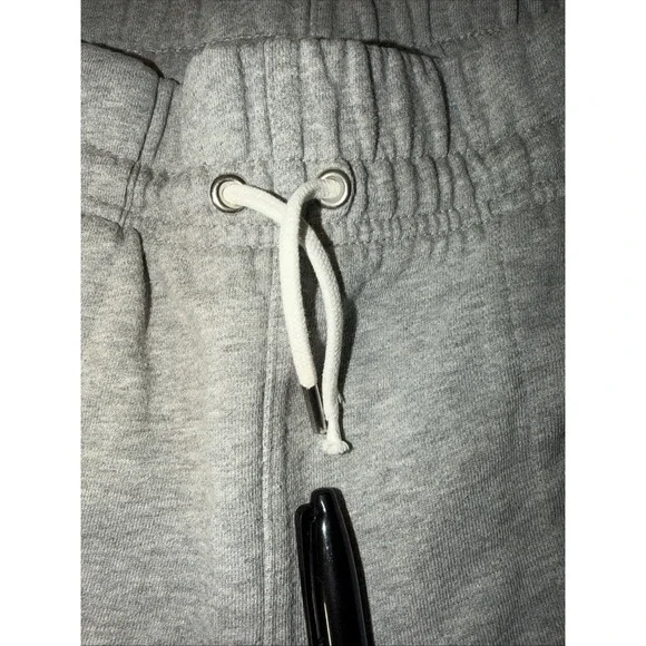 Maison Kitsune Sweatpants Mens L/XL Gray Joggers Tricolor Fox Logo Drawstring